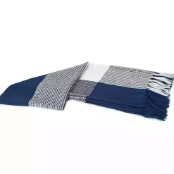 Blue and White Plaid Organic Cotton Throw Blankets & Throws