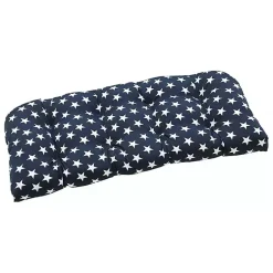 Kirklands Home Outdoor Cushions & Pillows|Blue and White Stars Outdoor Loveseat Cushion