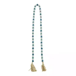 New Blue and White Wood Beaded Tassel Garland Decorative Accents