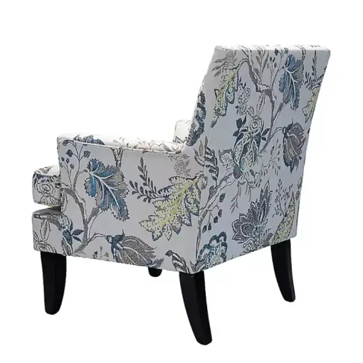 Kirklands Home Accent Chairs|Blue and Yellow Floral Upholstered Accent Chair
