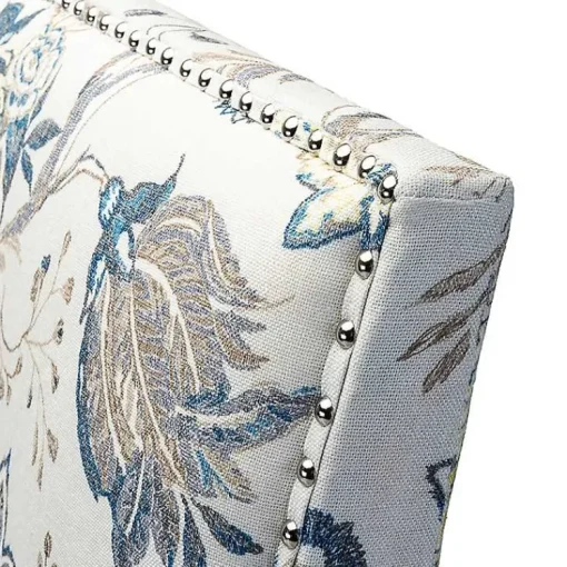 Kirklands Home Accent Chairs|Blue and Yellow Floral Upholstered Accent Chair