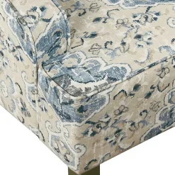 Kirklands Home Accent Chairs|Antiqued Medallion Swoop Arm Accent Chair Blue
