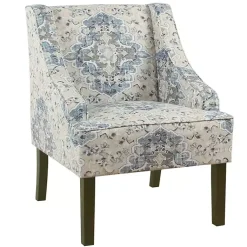 Kirklands Home Accent Chairs|Antiqued Medallion Swoop Arm Accent Chair Blue