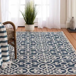Kirklands Home Outdoor Rugs|Blue Auckland Tile Outdoor Area Rug, 7x9