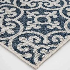Kirklands Home Outdoor Rugs|Blue Auckland Tile Outdoor Area Rug, 7x9