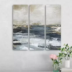 Kirklands Home Canvas Art|Bay Canvas Art Prints, Set fof 3 Blue