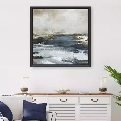 Kirklands Home Canvas Art|Blue Bay Framed Canvas Art Print, 30x30 in.