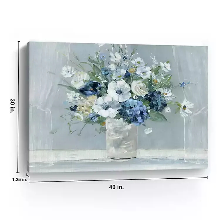 Kirklands Home Canvas Art|Blue Be Happy Giclee Canvas Art Print Multi