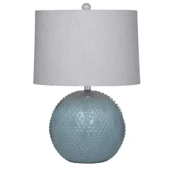 Kirklands Home Table Lamps|Blue Beaded Globe Table Lamp Gray