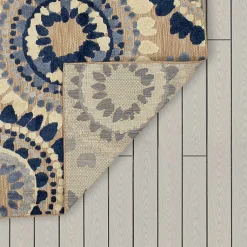 Kirklands Home Outdoor Rugs|Blue Bliss Bay Outdoor Area Rug, 7x10