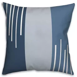 Kirklands Home Outdoor Cushions & Pillows|Blue Blocks and Stripes Outdoor Throw Pillow