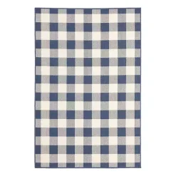 Kirklands Home Outdoor Rugs|Buffalo Check Outdoor Accent Rug, 2x3 Blue