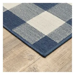 Kirklands Home Outdoor Rugs|Buffalo Check Outdoor Area Rug, 3x5 Blue