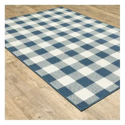 Kirklands Home Outdoor Rugs|Buffalo Check Outdoor Area Rug, 3x5 Blue