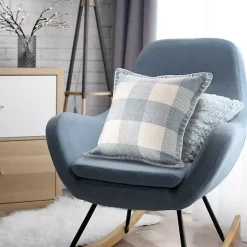 Kirklands Home Outdoor Cushions & Pillows|Blue Buffalo Check Stitched Outdoor Throw Pillow