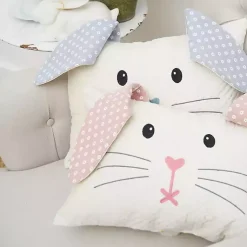 Hot Blue Bunny Face Pillow Easter Decorations