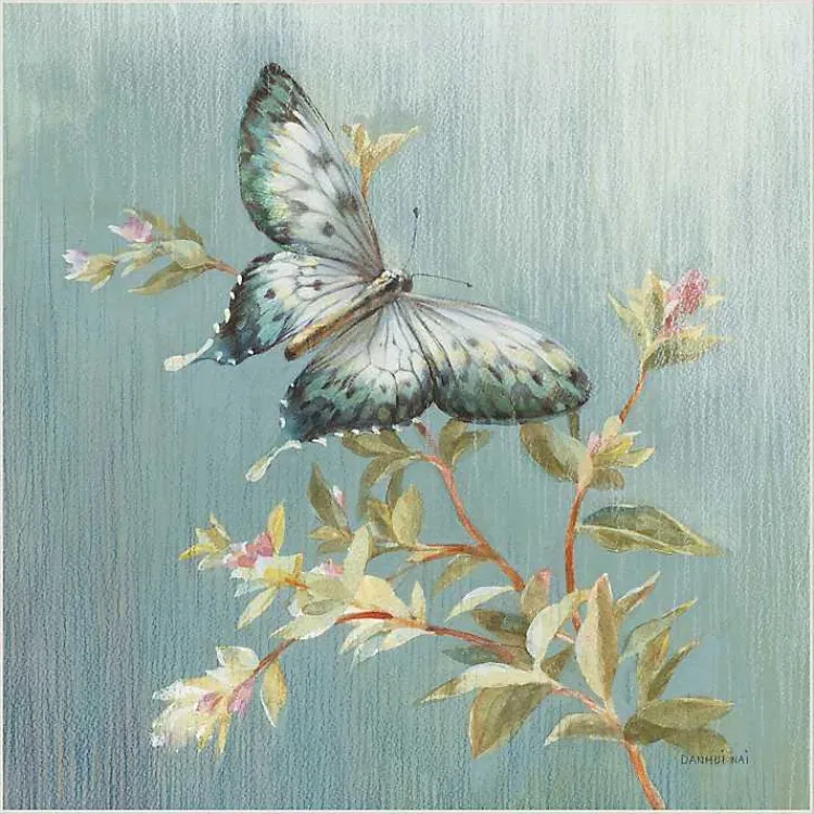 Kirklands Home Canvas Art|Blue Butterfly Framed Canvas Art Print