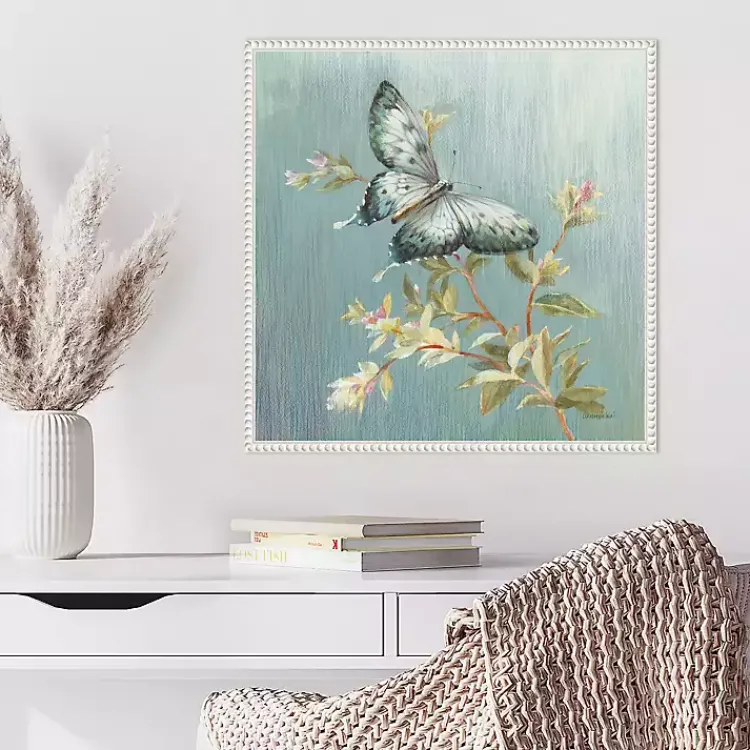 Kirklands Home Canvas Art|Blue Butterfly Framed Canvas Art Print
