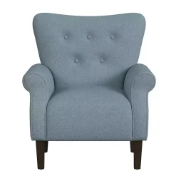 Kirklands Home Accent Chairs|Button-Tufted Rolled Arm Accent Chair Blue