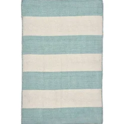 Kirklands Home Outdoor Rugs|Blue Cabana Stripe Indoor/Outdoor Scatter Rug