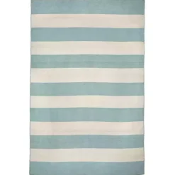 Kirklands Home Outdoor Rugs|Blue Cabana Stripe Indoor/Outdoor Area Rug, 7x9