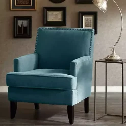 Kirklands Home Accent Chairs|Carlton Accent Chair with Nailhead Trim Blue