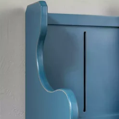 Kirklands Home Entryway Furniture|Carved Wood Pew Bench Blue