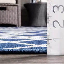 Kirklands Home Outdoor Rugs|Blue Cassie Global Outdoor Area Rug, 5x8