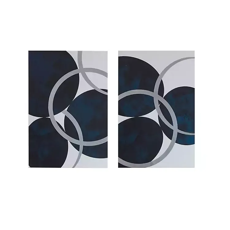 Kirklands Home Canvas Art|Blue Celestial Orbit Canvas Art Prints, Set of 2