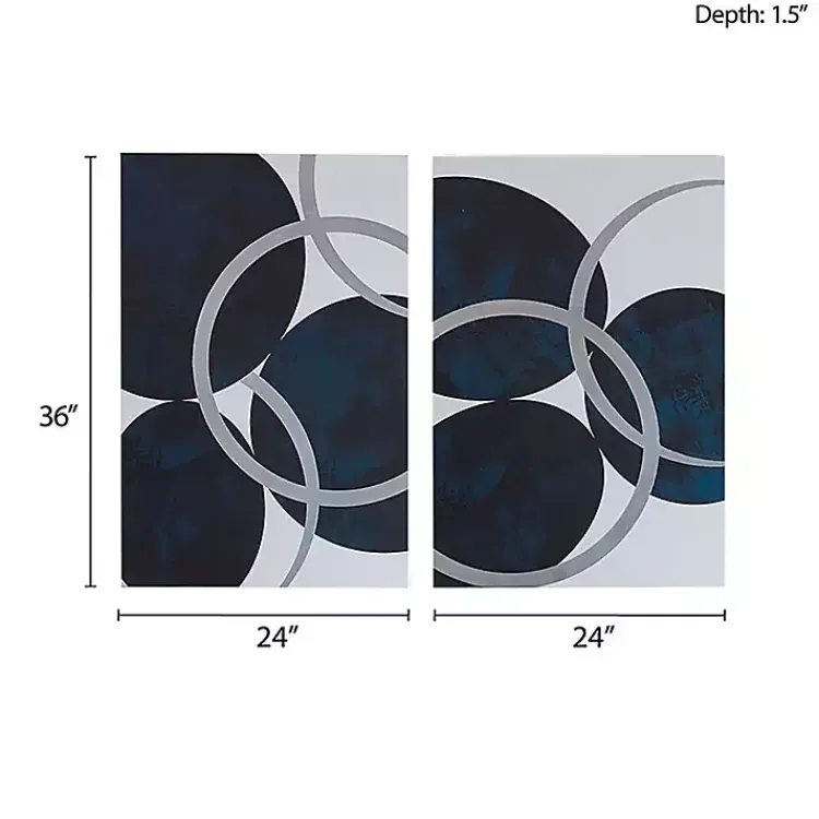 Kirklands Home Canvas Art|Blue Celestial Orbit Canvas Art Prints, Set of 2