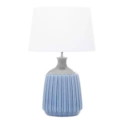 Kirklands Home Table Lamps|Blue Ceramic Breeze Table Lamp White