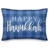 Best Blue Check Happy Hanukkah Accent Pillow Hanukkah Decorations