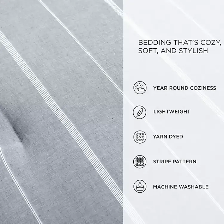 Kirklands Home Comforters|Classic Stripe 3-pc. Full/Queen Comforter Set Blue