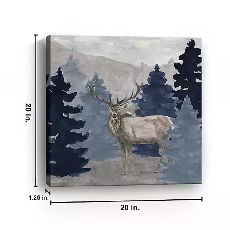 Kirklands Home Canvas Art|Blue Cliff Mountains Elk III Canvas Art Print