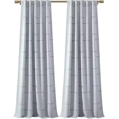 Kirklands Home Curtains & Drapes|Clipped Stripe Curtain Panel Set, 84 in. Blue