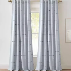Kirklands Home Curtains & Drapes|Clipped Stripe Curtain Panel Set, 84 in. Blue