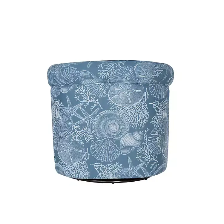 Kirklands Home Accent Chairs|Coastal Bonnie Swivel Accent Chair Blue