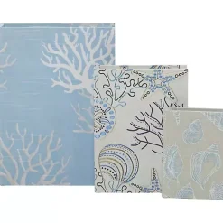 Sale Blue Coastal Canvas Book Boxes, Set of 3 Baskets & Boxes