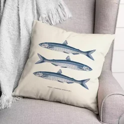 Kirklands Home Outdoor Cushions & Pillows|Blue Coastal Fish Outdoor Pillow