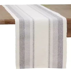 Kirklands Home Table Linens|Coastal Ribbed Striped Table Runner Blue