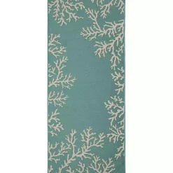 Kirklands Home Outdoor Rugs|Coral Indoor/Outdoor Runner, 1x4 Blue