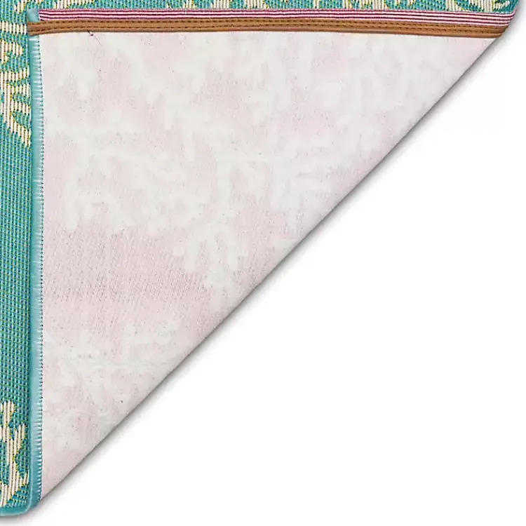 Kirklands Home Outdoor Rugs|Coral Indoor/Outdoor Runner, 1x4 Blue