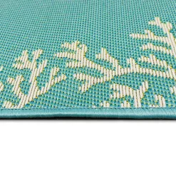 Kirklands Home Outdoor Rugs|Coral Indoor/Outdoor Runner, 1x4 Blue