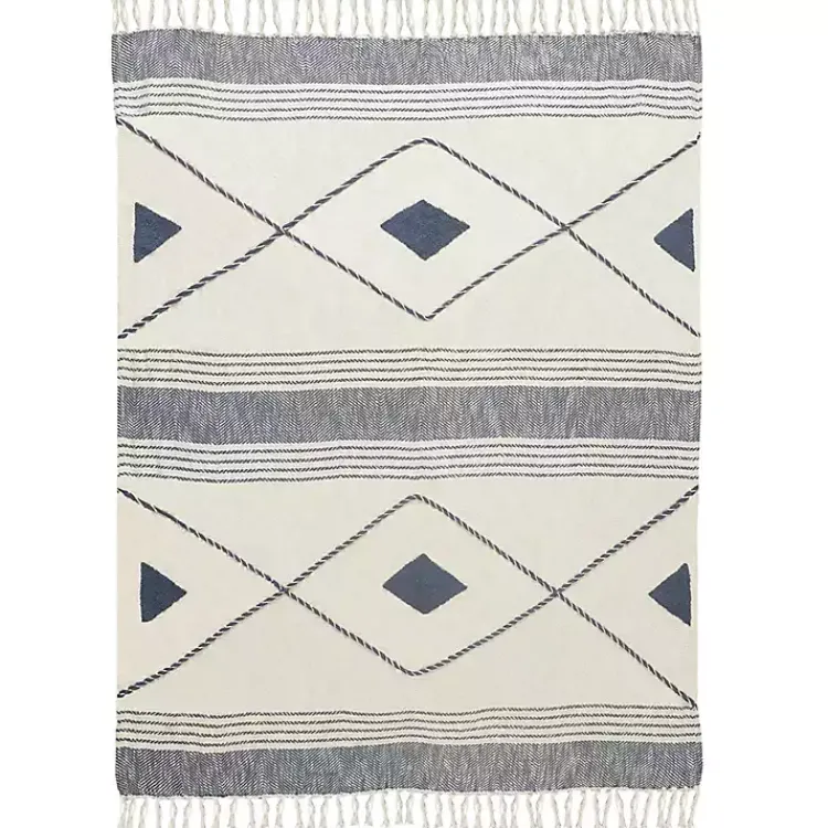New Cotton Diamond Geometric Fringe Throw Blankets & Throws