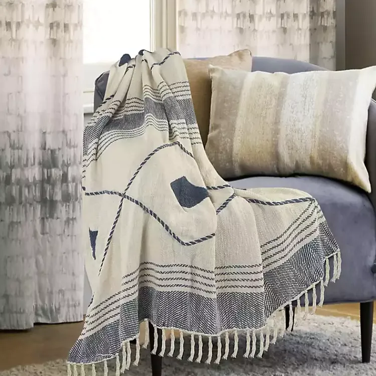 New Cotton Diamond Geometric Fringe Throw Blankets & Throws