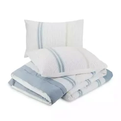 Kirklands Home Comforters|Cream Mason King 3-pc. Comforter Set Blue