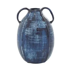 Outlet Crosshatch Double Handle Ceramic Vase, 9 in. Vases