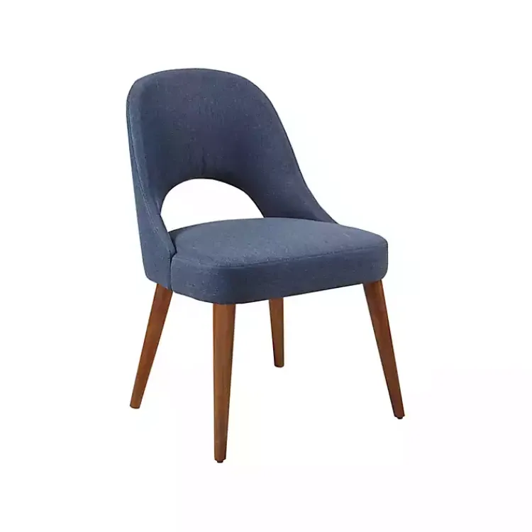 Kirklands Home Dining Chairs|Cut-Out Pecan Wood Dining Chairs, Set of 2 Blue