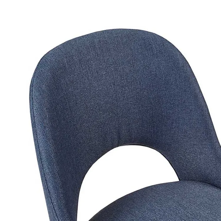 Kirklands Home Dining Chairs|Cut-Out Pecan Wood Dining Chairs, Set of 2 Blue