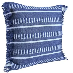 Clearance Blue Dash Stripe Indoor/Outdoor Pillow Pillows